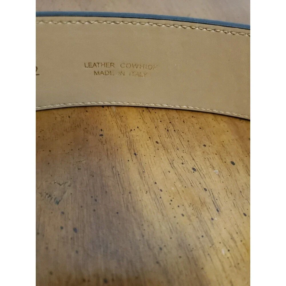 Elisabetta Franchi Black Wide Leather Belt Logo Gold Buckle Size 42 NWT New